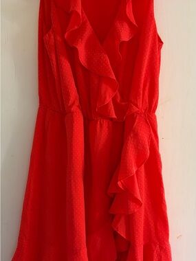 Women’s flowy Orange Ruffle Dress